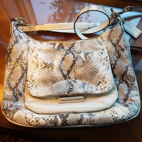 NWT Silver Python Coach Purse